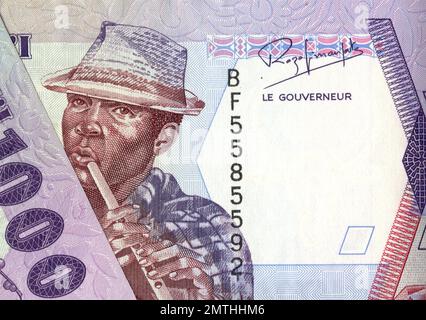 Vintage banknotes from Madagascar. Stock Photo