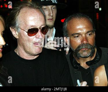 Sam Childers & Peter Fonda at the book release party for Sam Childers', 'Another Man's War' at Camden House. Beverly Hills, CA. 5/5/09. Stock Photo