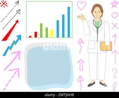 A female doctor, veterinarian with arrow icons Stock Vector