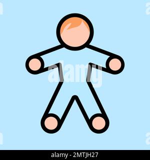 Male baby icon isolated on blue background. vector illustration Stock Vector