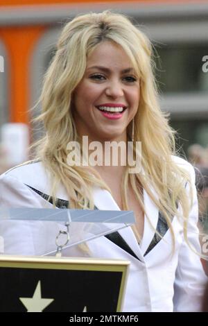 Latin and pop music superstar Shakira is honored with a star on the