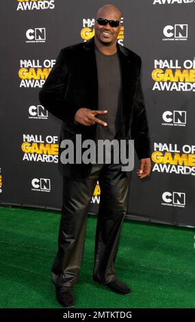 Shaquille O'Neal arrives at the Cartoon Network's 'Hall Of Game Awards' in Santa Monica, CA. 18th February 2012. Stock Photo