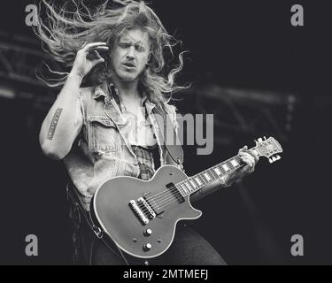 Guitarist Jared James Nichols playing live Stock Photo
