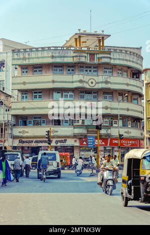 01 16 2007 Vintage Art Deco Residential Building At Old Part Of Pune Maharashtra India. Stock Photo