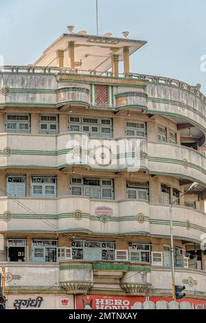 01 16 2007 Vintage Art Deco Residential Building At Old Part Of Pune Maharashtra India. Stock Photo