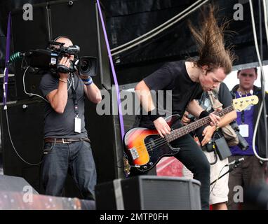 Airbourne performs live in concert at the Sonisphere Music Festival. Knebworth, UK. 7/10/11. Stock Photo