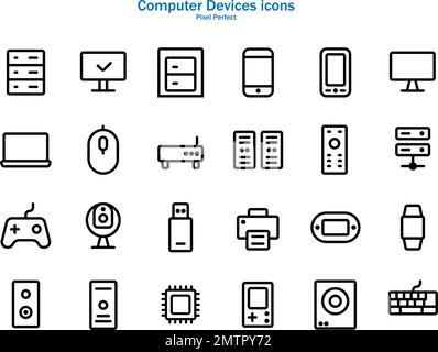 Pixel perfect icon set for web Stock Vector