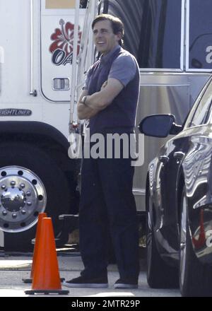 EXCLUSIVE!! Steve Carell chats with co-star Connie Britton on the set