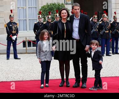 Sebastien Auziere, his wife Christelle Auziere with their children