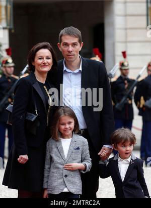 Sebastien Auziere, his wife Christelle Auziere with their children