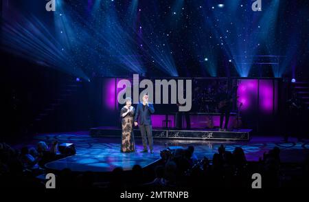 Susan Boyle performs with Donny Osmond at the Donny and Marie Show inside the Flamingo Hotel and Casino. Las Vegas, NV. 17th October 2012. Stock Photo