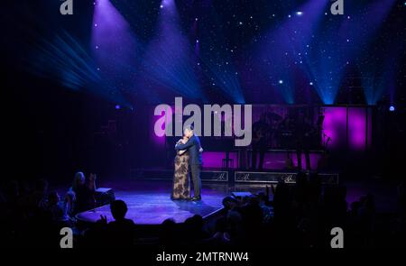 Susan Boyle performs with Donny Osmond at the Donny and Marie Show inside the Flamingo Hotel and Casino. Las Vegas, NV. 17th October 2012. Stock Photo