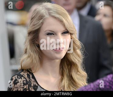 Country star Taylor Swift greeted her loving fans outside ABC's 'Good Morning America' in Times Square. Swift was recently announced as Billboard's Woman of the Year and at 21-years of age is the youngest to ever receive that honor. It's been a great week for Taylor as she also debut her new fragrance 'Wonderstruck' at Macy's Herald Square. New York, NY. 13th October 2011.   . Stock Photo