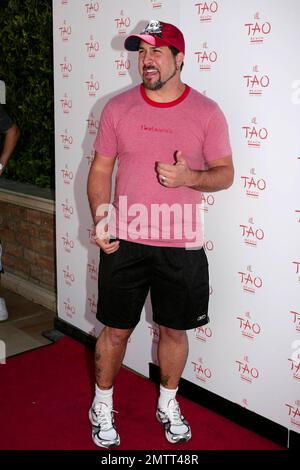 Celebrating the hottest pool party of 2008, Joey Fatone poses for photographers before enjoying the many amenities that TAO Beach has to offer during the season kick-off at the Venetian. Las Vegas, NV. 4/12/08. Stock Photo