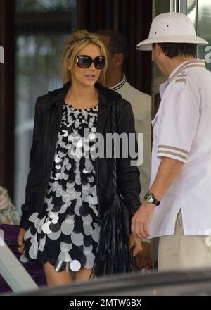 The cast of 'The Hills' films their departure from the Eden Roc hotel on their final day of filming in Miami. Brody Jenner, Kristin Cavallari, Lo Bosworth, Audrina Patridge, Stephanie Pratt and Frankie Delgado were all in town for the Super Bowl and filmed while visiting. Miami Beach, FL. 2/8/10. Stock Photo