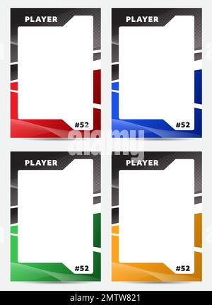 Sport player trading card frame border template design Stock Vector