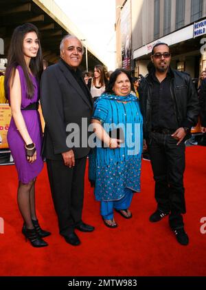 (L-R) Shay, Arvind, Sarbjit and Sunny Grewal of the Channel 4 TV show 'The Grewal Family' walk the red carpet at the world premiere of 'The Infidel' held at the Hammersmith Apollo.  'The Infidel' is comedy written by David Baddiel and directed by Josh Appignanesi about a British Muslim man who discovers that he's adopted and Jewish. London, UK. 04/08/10. Stock Photo