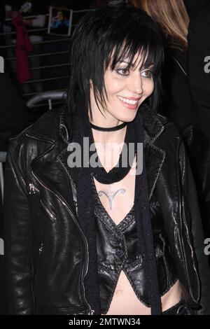 Joan Jett of The Runaways walks the red carpet at the premiere of 'The Runaways' at the ArcLight Cinemas Cinerama Dome. Los Angeles, CA. 03/11/10.    . Stock Photo