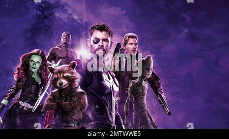 Avengers: Endgame Year : 2019 USA Director : Anthony Russo, Joe Russo Chris Evans, Scarlett Johansson, Dave Bautista, Chris Hemsworth  Poster (Key Art) Stock Photo