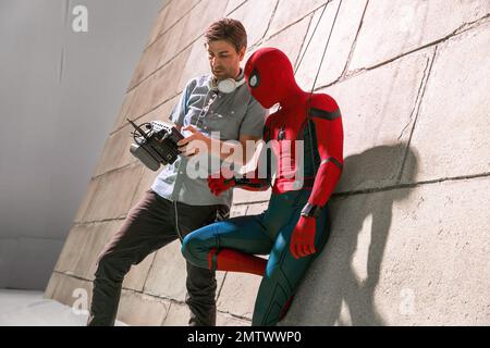 Spider-Man: Homecoming Year : 2017 USA Director : Jon Watts Jon Watts , Tom Holland Shooting picture Stock Photo