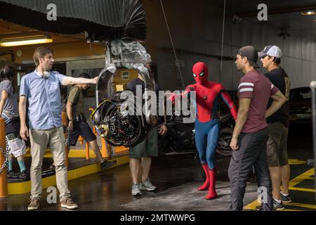 Spider-Man: Homecoming Year : 2017 USA Director : Jon Watts Jon Watts, Tom Holland Shooting picture Stock Photo