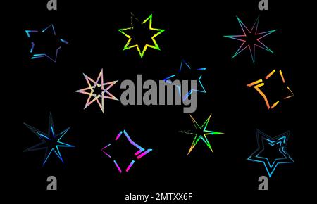 Hello winter celebration stars glitter icons set decorative abstract background pattern web template vector illustration Stock Vector