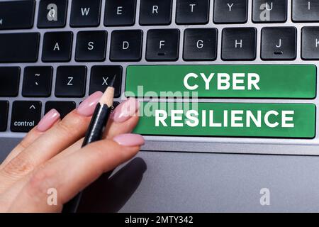 Conceptual display Cyber Resilience. Word for measure of how well an enterprise can manage a cyberattack Stock Photo