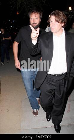 Actor and comedian Tom Green, heads to Crown Bar with a friend. Green, once married to Drew Barrymore, currently hosts the Internet talk show 'Tom Green's House Tonight.' Los Angeles, CA. 8/13/08. Stock Photo