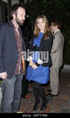 Drew Barrymore's ex-boyfriend, funnyman Tom Green enjoys an evening out at  the restaurant Ago dining with UK comedienne Olivia Lee, star of 
