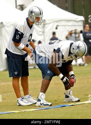 Jessica Simpson's Beau Tony Romo practices at the Dallas Cowboys