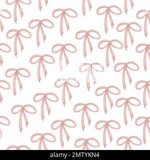Vector seamless pattern with colored pink bows. Magical unicorn themed repeat background. Good for children textile, clothes, stationery, baby shower Stock Vector