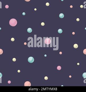 Vector seamless pattern with colored circles. Magical unicorn themed repeat background. Good for children textile, clothes, stationery, baby shower Stock Vector