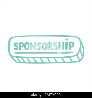 sponsorship hand drawing lettering word on white. Stock Vector
