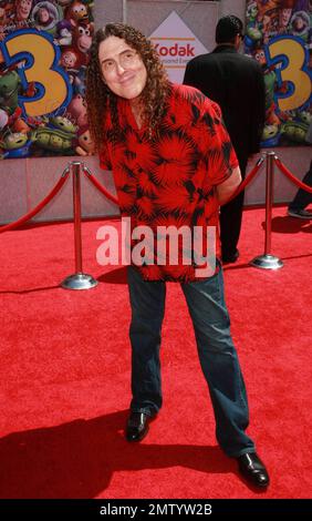 'Weird Al' Yankovic (Alfred Yankovic) walks the red carpet at the premiere of 'Toy Story 3' held at El Capitan Theatre.  The third film in the Walt Disney Pictures franchise sees actors Tom Hanks, Tim Allen and Joan Cusack reprise their roles as the familiar characters Woody, Buzz Lightyear and Jessie respectively with director Lee Unkrich (director of 'Monsters, Inc.' and 'Finding Nemo') at the helm.  Los Angeles, CA. 06/13/10. Stock Photo
