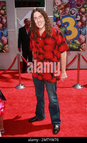 'Weird Al' Yankovic (Alfred Yankovic) walks the red carpet at the premiere of 'Toy Story 3' held at El Capitan Theatre.  The third film in the Walt Disney Pictures franchise sees actors Tom Hanks, Tim Allen and Joan Cusack reprise their roles as the familiar characters Woody, Buzz Lightyear and Jessie respectively with director Lee Unkrich (director of 'Monsters, Inc.' and 'Finding Nemo') at the helm.  Los Angeles, CA. 06/13/10. . Stock Photo