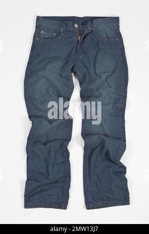 Blue Jean For Man On White Background. Stock Photo