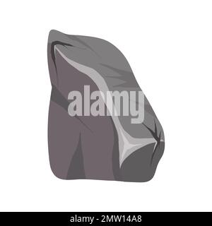 Gray cobblestone. Element of nature and mountains. Items for decoration and background. Flat cartoon Stock Vector