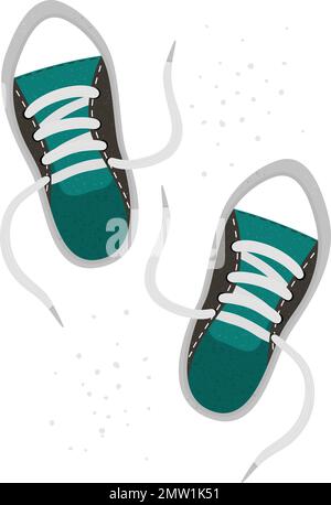 Hiking shoes pair isolated. Hand drawn vector illustration of hipsters ...