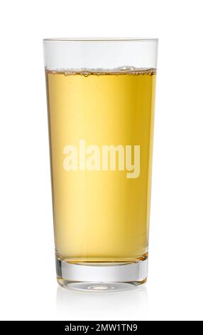 glass of yellow apple juice isolated on white background Stock Photo
