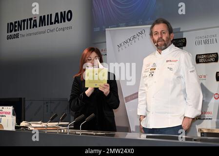 Milan, Italy. 01st Feb, 2023. Milan, Italy Identità Milano 2023 from 28 to 30 January MiCo fair Cristiano Tomei chef during his cooking show In the picture:Cristiano Tomei Credit: Independent Photo Agency/Alamy Live News Stock Photo