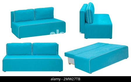 Folding sofa. Isolated from the background. In different angles. Interior element Stock Photo