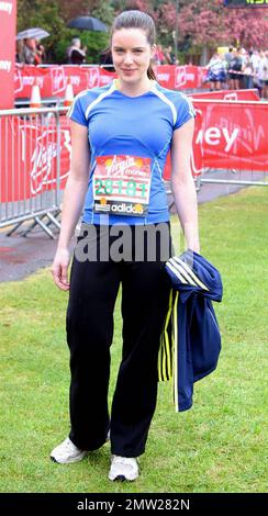 Actress Michelle Ryan participates, along with several other celebrities, in the 2010 Virgin London Marathon, where many participants chose to dress up in costume.  The annual marathon raises funds for selected charities and since the marathon's inception in 1981 almost $700 million has been raised. London, UK. 04/25/10. Stock Photo
