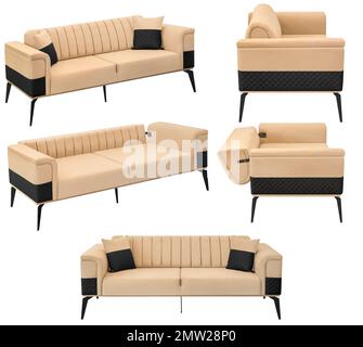Folding sofa. Isolated from the background. In different angles. Interior element Stock Photo