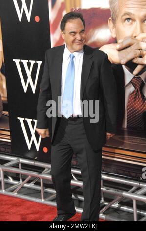 Oliver Stone and family attend the world premiere of Oliver Stone's controversial new film 'W' in New York, NY. 10/14/08. Stock Photo