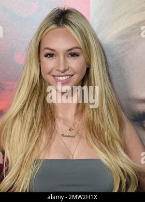 Corinne Olympios arrives at the Los Angeles premiere of "Tully" at