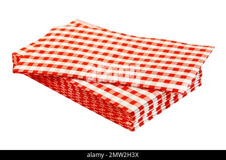 Paper Table Napkins isolated on white background Stock Photo