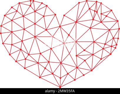 HEART LOW POLY STYLE WIRES ONLY Stock Vector