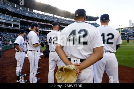 Last player to wear No. 42 for each MLB team