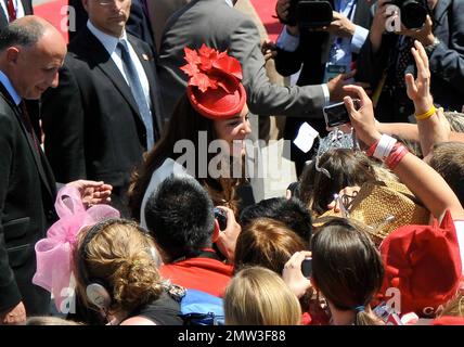 Prince William and Kate Middleton, the Duke and Duchess of Cambridge, take part in Canada Day festivities during their Royal Tour of Canada. Ottawa, ON. 7/1/11.   . Stock Photo