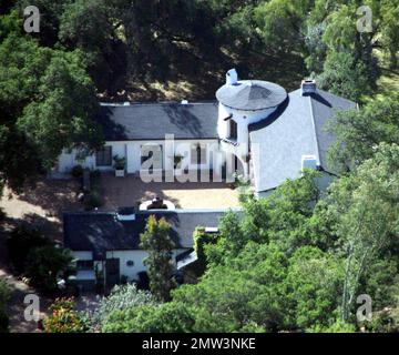 Exclusive!! This is reportedly Reese Witherspoon's new romantic retreat with Jake Gylenhaal. The lovenest is situated in a private community in the heart of the Ojai valley. Originally built by famed architect, Wallace Neff, the home has been  profesionally re-designed by Kathryn Ireland. The home has four bedrooms, three baths and a new master suite. It is nestled amongst trees and sits on more than six acres in an equestrian area. It was listed at $6,950,000. Ojai, Ca. 3/31/08. Stock Photo